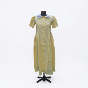 Vestido Midi de Verano para Mujer, Estilo Vintage Moderno, 100% Algodón, Mangas Cortas, Cuello Peter Pan con Botones, Estampado Floral, Ecológico, para la Playa - Product Image 1