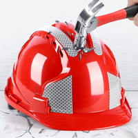 Vente en gros OEM Logo Travaux de construction ABS PE Sécurité Casques de sécurité blancs avec autocollant réfléchissant Casques de protection de la tête