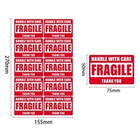 Autocollant découpé à l'emporte-pièce « Attention Fragile » pour expédition, étiquette personnalisée en papier couché, écologique, recyclable, faible MOQ