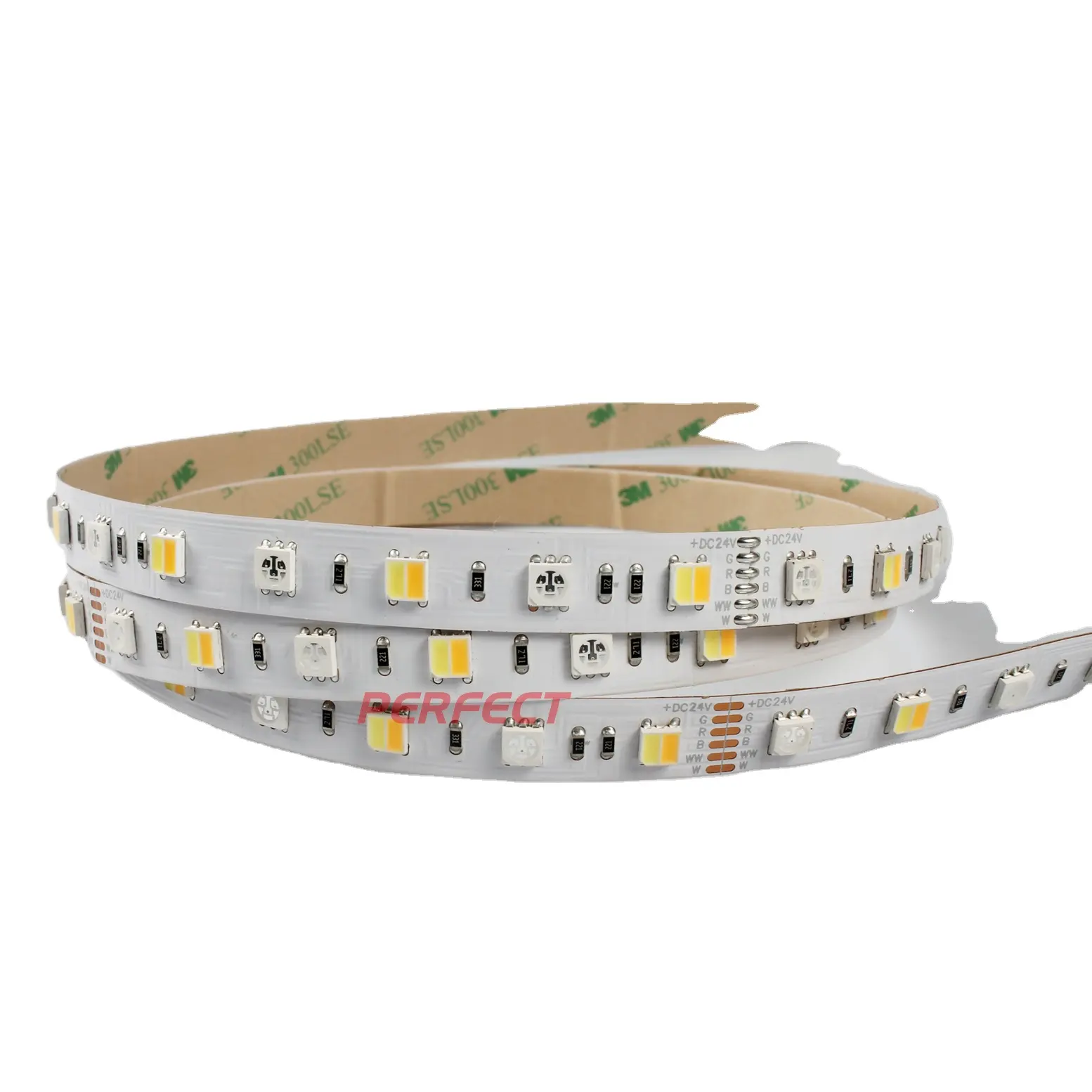 CRI 80 + Ra a mené la bande 24v/12v rvb ww cw lumière de bande flexible, 60 pièces 5050 led par mètre, 5 couleurs RGBW RGBCCT bandes led rvb