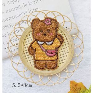 New Self Adhesive Embroidery <b>Cute</b> Cartoon Brown <b>Bear</b> Patch for Decoration - Product Image 2