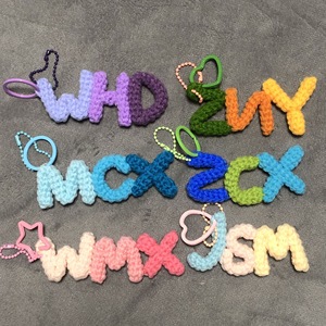 Customizable Hand-Crocheted Name Letter Keychain Wedding/Back School/Anniversary Pendant <strong>Art</strong> Deco Decorative <strong>Objects</strong> High - Product Image 3