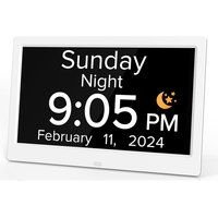 Horloge numérique parlante moderne de 10 pouces avec grand écran, calendrier, alarme, fixation murale, mouvement électronique, matériau plastique