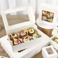 Boîte à pâtisserie en papier kraft de qualité supérieure avec fenêtre, personnalisable à faible MOQ, pour biscuits, gâteaux et desserts, emballage cadeau