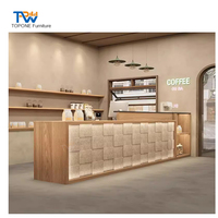 Comptoir de meubles de café bar en bois tables et chaises de café conception de café en gros