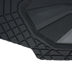 Tapis de sol de voiture Audly Factory Supply, luxe, haute résistance, PVC imperméable, 5 mm d'épaisseur, ensemble complet de 4 pièces, accents argentés métalliques - Product Image 5