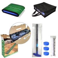 Nouveau design Tapis de putting pliable GVM pour entraînement de golf, en flanelle avec support TPR, 3*0.3M, pour pente de green, avec putter télescopique