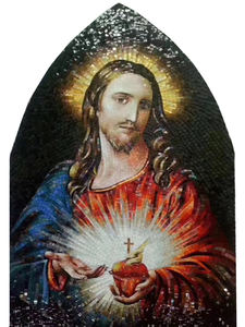 Mosaïque DS Personnalisée Découpe à la Main Religieuse Jésus Vierge Marie Eglise Carreaux Muraux Art Mural Mosaïque de Verre Belle Mosaïque Murale - Product Image 4