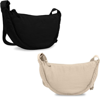 Nouveau Nylon croissant boulette banane lune sac femmes hommes petit sac à dos fronde épaule bandoulière sac de messager avec sangle réglable