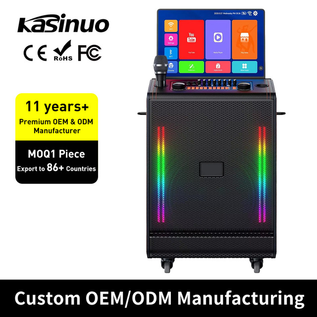 All in One Mobile KTV Karaoke Machine Outdoor Mobile Speaker with Display Screen for Square Dance Karaoke Video Player