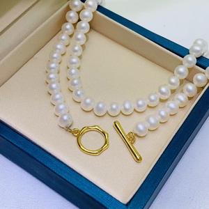 Collar de Cadena para Suéter de Plata S925 Hecho a Mano con Hebilla OT de Una Sola Hilera, con Cuentas de Perlas para DIY - Product Image 2