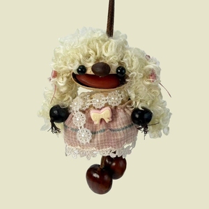 Wholesale Natural Fruit Shell Cute Character Hanging Charm Handcrafted Fabric Doll Key Pendant Wind Chime - Product Image 5