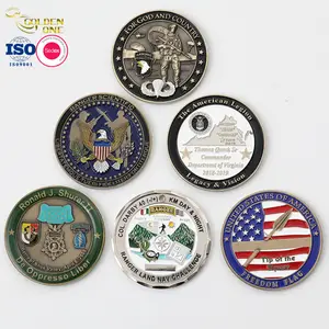 Wholesale Custom Promotion Gift Soft Enamel Chief Challenge Collection Price Gold Coin 3D Sell Coins
