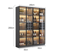 Modernes High-End HongMing Präsentationsregal für Wein – Langlebige, Hochwertige Vitrine mit Luxuriöser LED-Beleuchtung, Glastür und Robuster Rückwand, Einfach zu Reinigen