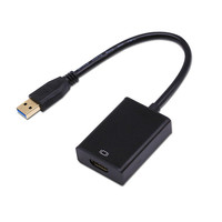 Câble de conversion VGA HD 1080P avec pilote, adaptateur mâle USB 3.0 vers femelle, convertisseur numérique, connecteur USB vers VGA