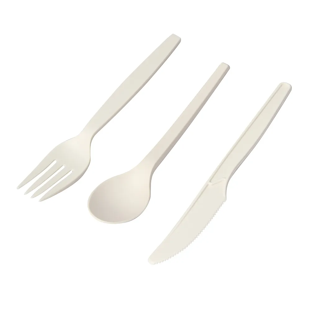 S07 Biodegradable disposable corn starch Cornstarch CPLA spoon cornstarch chinese spoon Plastic Disposable Spoon