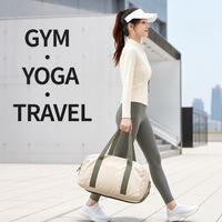 Sac de sport en nylon pour femmes, imperméable, sac de voyage, compartiment séparé pour chaussures, bandoulière amovible, grande capacité