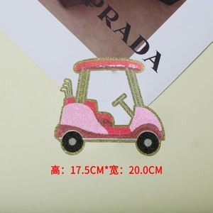 Nouveau design, patch brodé thermocollant en chenille avec bordure argentée, motif nœud exquis pour voiturette de golf, pour la décoration de vêtements et sacs - Product Image 4