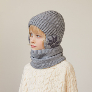 Chapeau pour enfants ensemble d'écharpe <span class=keywords><strong>en</strong></span> polaire d'hiver <span class=keywords><strong>bonnet</strong></span> tricoté chapeau de protection des oreilles chaud pour garçons - Product Image 3