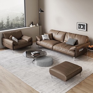Set <span class=keywords><strong>Divano</strong></span> per Soggiorno, <span class=keywords><strong>Divano</strong></span> Componibile in Pelle di Prima Qualità con Unità Modulari Razionaliste per Arredamento Domestico - Product Image 1