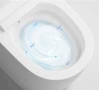 Bidet WC haut de gamme avec siège chauffant, capteur radar, chasse d'eau automatique, lavage arrière, télécommande, lumière nocturne, siphon en P inclus