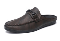 Mocasines Clásicos Europeos sin Talón, de Piel Sintética Suave, Cosidos a Mano, Transpirables, Estilo Casual para Caminar