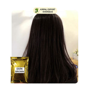 Teinture capillaire semi-permanente à base de plantes biologiques de qualité supérieure, brun foncé, sans produits chimiques, poudre de henné, 100% couverture des cheveux gris, longue tenue - Product Image 2