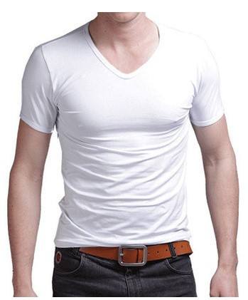 White v-neck [short sleeve]]