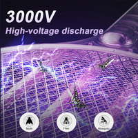 En stock, raquette électrique rechargeable 3000V, tue-moustiques, lampe anti-insectes, piège à mouches portable, anti-insectes pour l'intérieur