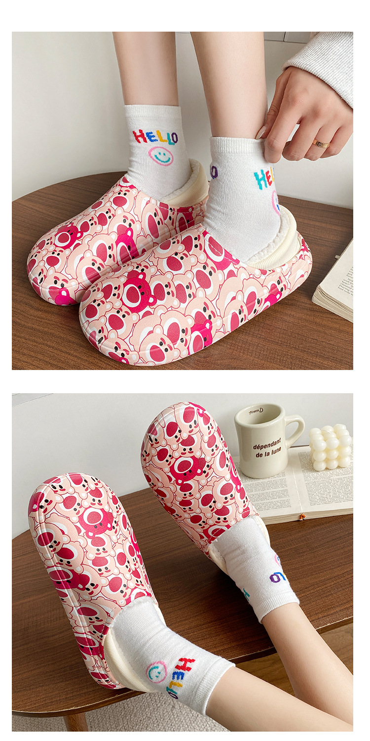 Printed Slippers Anti-slip Cotton Slippers Indoor House Warm Cotton Shoes Wholesale