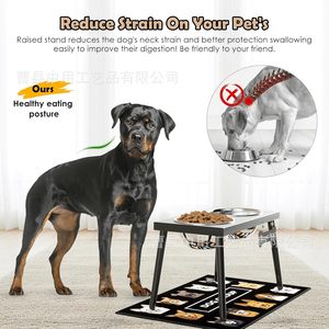 Soporte elevado para tazón de perro de acero inoxidable, tamaño mediano/grande, con tazones para comida y agua, estación de alimentación para perros - Product Image 4