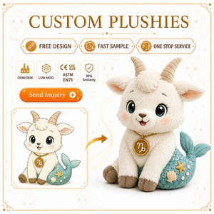 Ensemble de jouets en peluche personnalisés 12 signes du zodiaque, super doux, certifiés CE, adorables poupées en peluche constellations, fabricant OEM ODM, signe astrologique - Product Image 1
