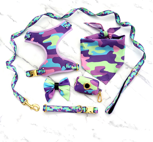 Le logo de camouflage violet peut être personnalisé Harnais pour animaux de compagnie en tissu Oxford Doux et confortable Robuste et Durable - Product Image 2