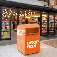 Papelera de reciclaje de ropa usada al por mayor, contenedor de donación de ropa de diseño personalizado para zapatos y prendas