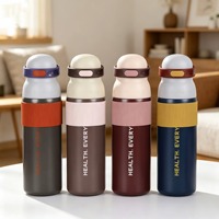 BORGE Bouteille d'eau isotherme personnalisée de 700 ml à double paroi en acier inoxydable 316, isolée sous vide, pour le sport et les activités de plein air, avec poignée