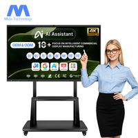 Pantalla Interactiva Plana MIDA EDLA OEM con IA, 4K, Multitáctil de 20 Puntos, Cámara IA de 48MP, Pizarra Interactiva Inteligente para Oficina y Escuela