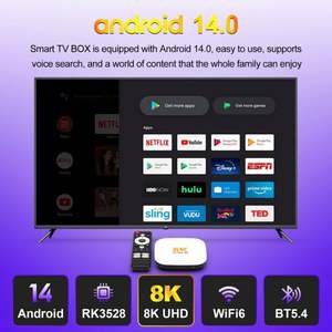 H96 MAX 2026, Caja de TV Inteligente con Certificación Google, Android 14, para Streaming 8K, Personalizable - Product Image 3