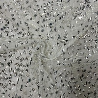 Brillant pas cher blingbling maille tulle dentelle brodé cristal grand sequin tissu pour mariage robe de danse S-11771