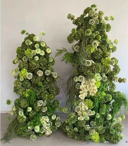 Arco de Flores Artificiales Realistas de la <span class=keywords><strong>Serie</strong></span> Monet de Loto Silvestre, Decoración de Flores de Jardín Verdes para Arreglos de Boda Estilo Bosque - Product Image 1
