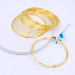 Fil de fer à mémoire de forme couleur or véritable 18K, accessoires DIY pour la fabrication de bijoux, fil pour perles, 0,6*60mm, bracelet et bague en or 14K - Product Image 4