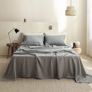 Set di <span class=keywords><strong>Lenzuola</strong></span> in Lino <span class=keywords><strong>Francese</strong></span> 100% Oeko-tex, Set Biancheria da Letto in Lino, Copripiumino King Size, Set <span class=keywords><strong>Lenzuola</strong></span> Stonewashed - Product Image 5
