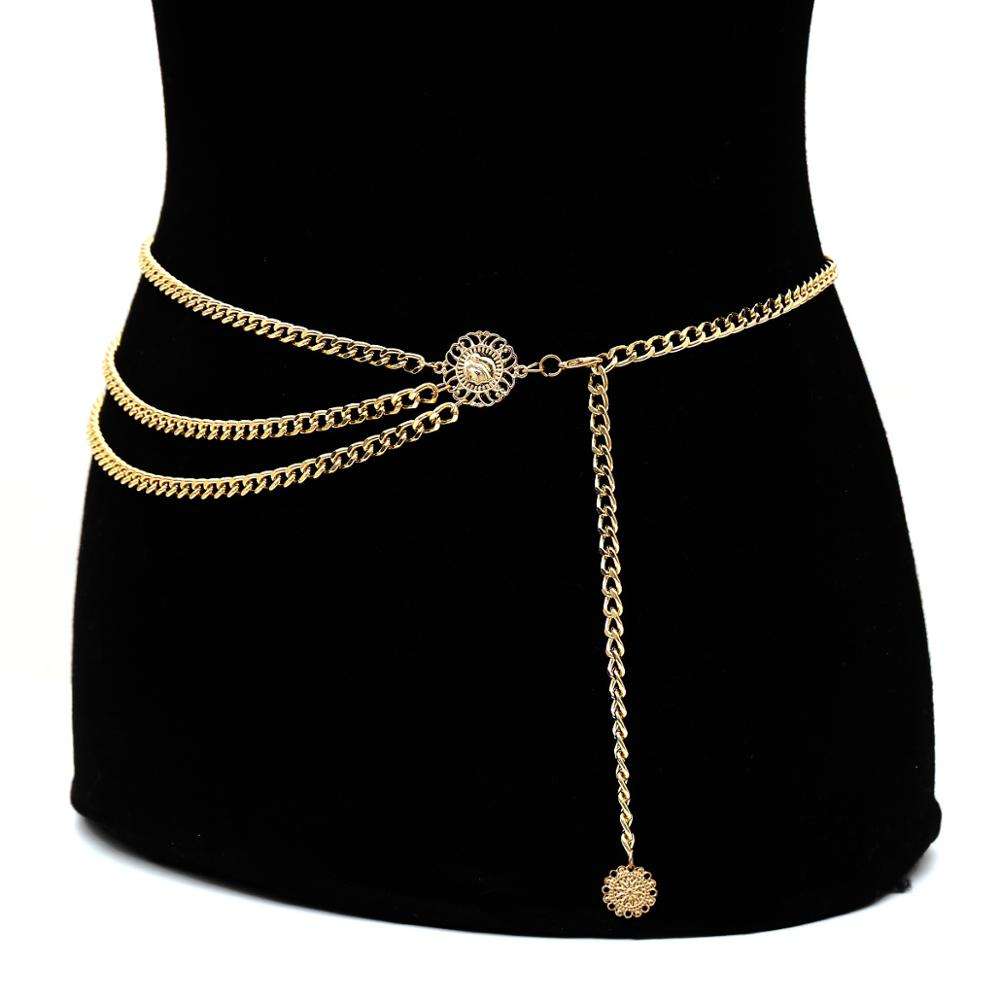 Fashion Gold Alloy Multi-layer Exaggerated Body Chain Female