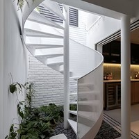 Escalier en colimaçon rotatif en structure métallique compacte pour villa, loft, duplex, appartement personnalisé, café simple, style luxe léger
