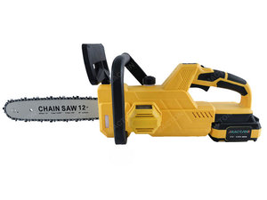 Cordless Lithium-Ion Chainsaw - Lightweight Handheld Electric <b>Saw</b> for Tree Trimming with 12 Inch Guide Bar - Product Image 1