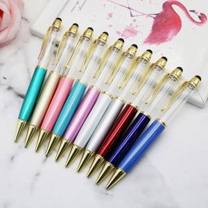 Empty Tube Diy Pens Marble <b>Glitter</b> Metal Ballpoint Pen With Plastic Crystal for Writing Compatible School Office Supply Gift - Product Image 3