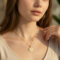 Lettre brossée plaqué or en argent sterling à la mode simple pendentif de niche petite plaque collier de chaîne de clavicule polyvalent