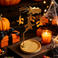 Tempat Lilin Halloween Kreatif, Hadiah Unik, Tempat Lilin Aromaterapi Putar, Tempat Lilin Teh Putar dengan Nampan
