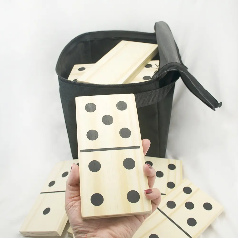 Outdoor holz dominos-karte spiele, 28pcs große größe hof domino spiel, garten spiel