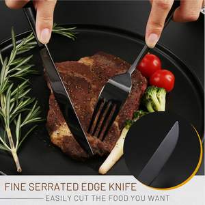 Ensemble de couverts en métal au design moderne avec poignées confortables Vaisselle élégante et non corrosive pour les maisons et les cuisines professionnelles - Product Image 2