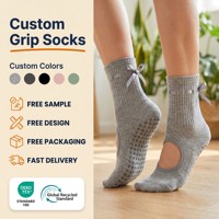 Chaussettes de yoga antidérapantes personnalisées en maille ajourée pour femme, légères et douces, idéales pour le Pilates et le ballet, cadeau parfait